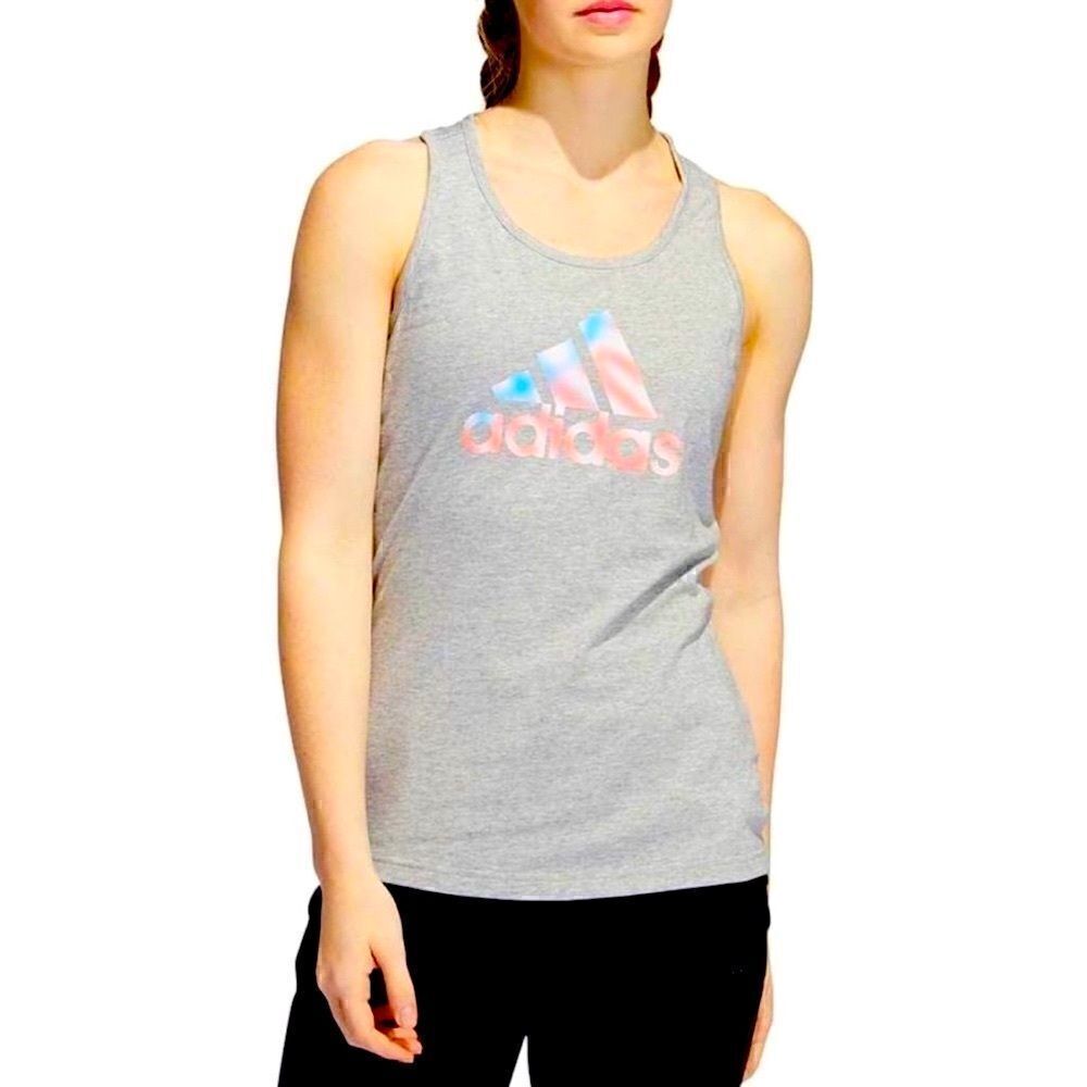 Adidas Womens Americana Graphic Tank Top, sleeveless shirt Gray